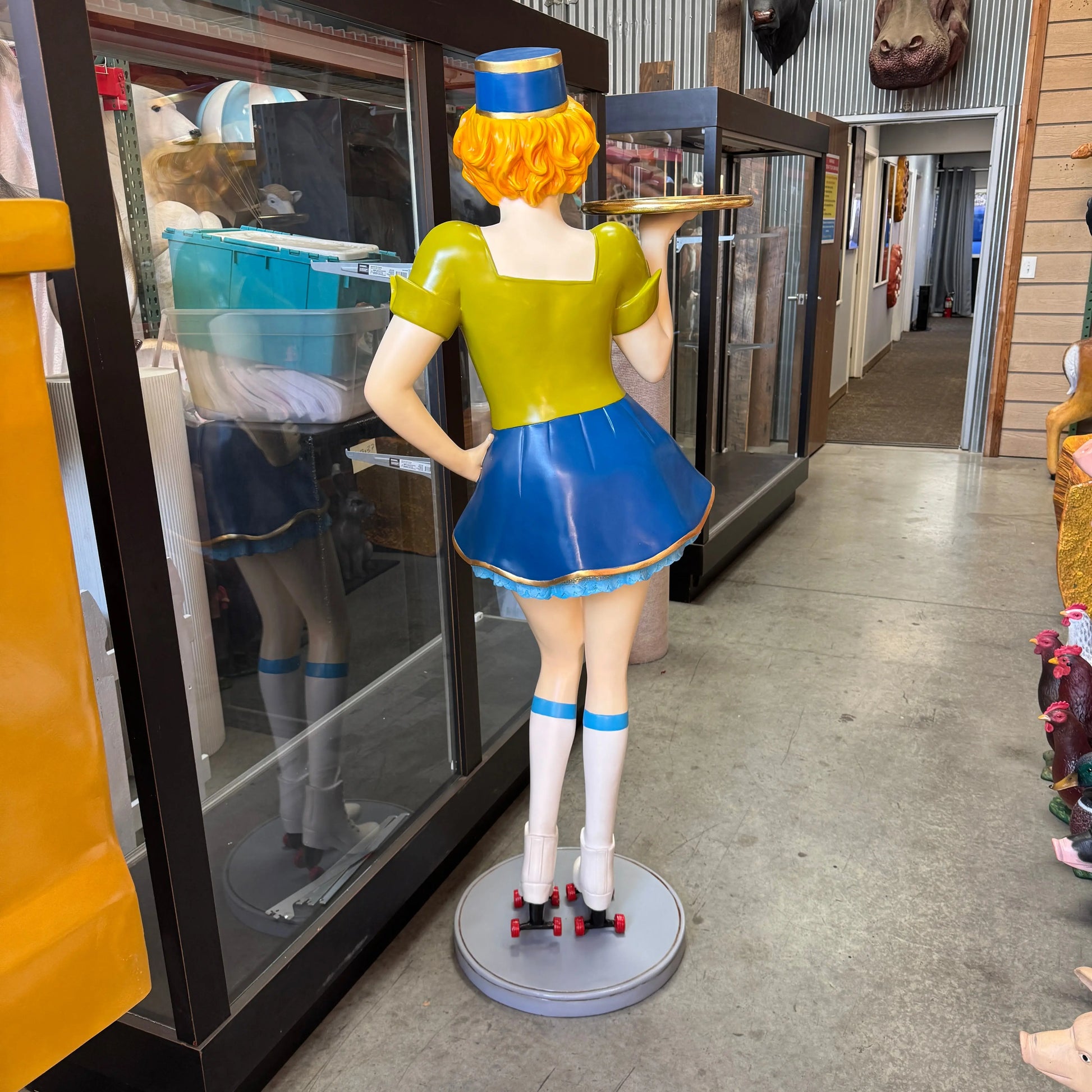 Roller Skater Waitress Life Size Statue R0256-ST6830-G