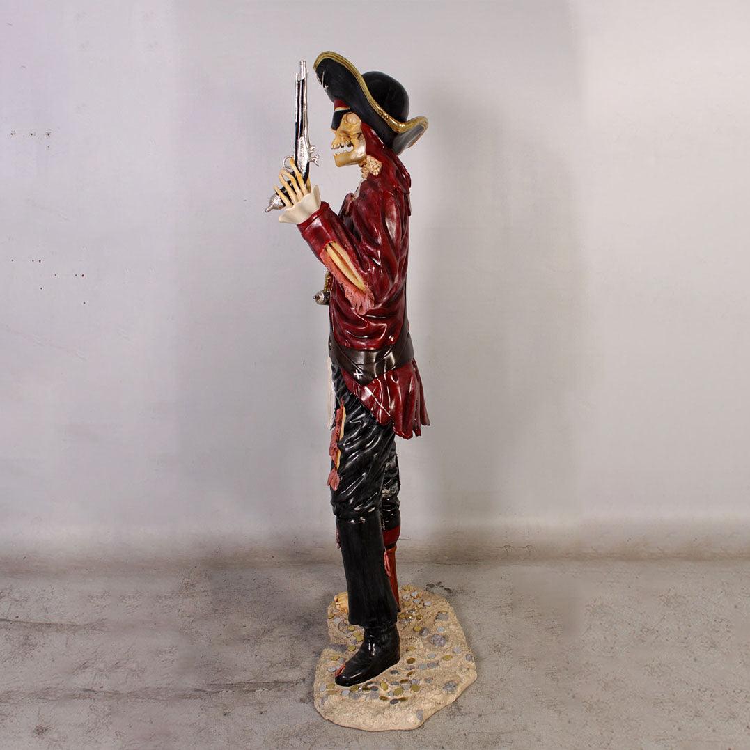 Pirate Skeleton With Gun Life Size Statue