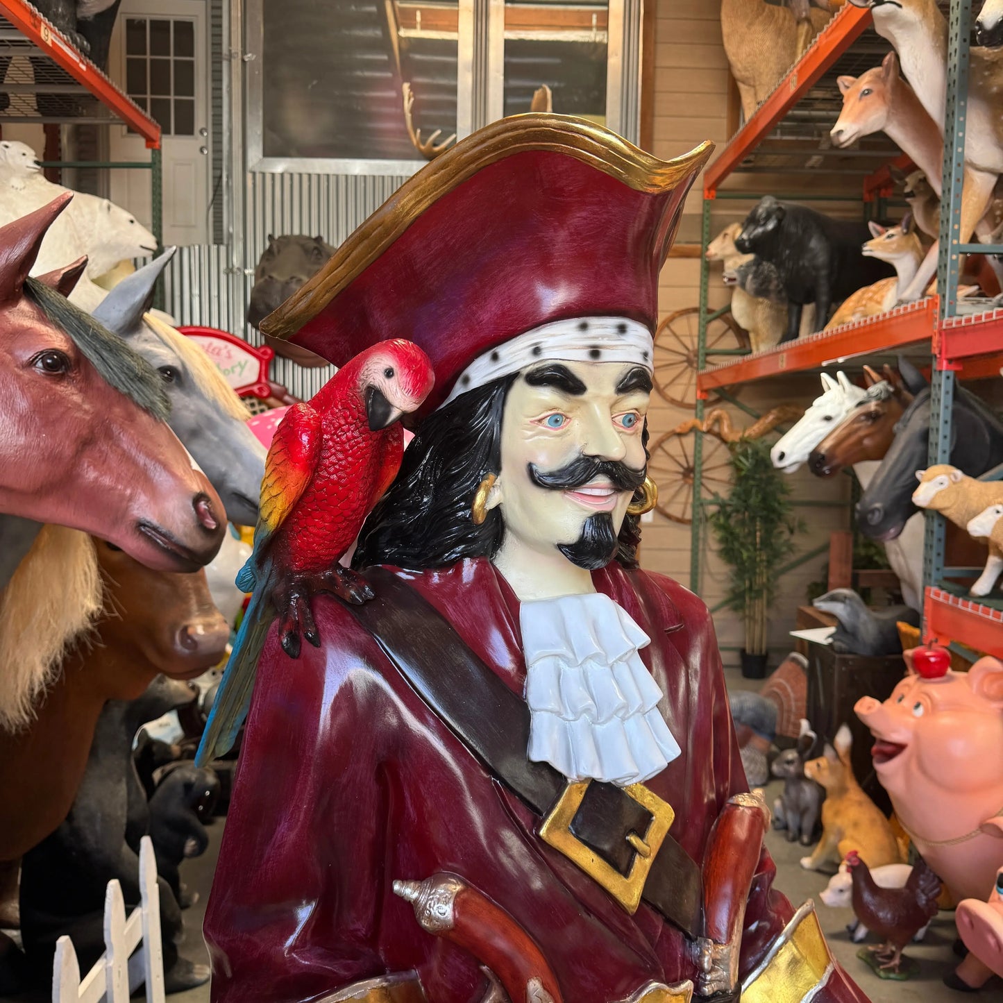 Pirate Captain Morgan With Barrel Life Size Statue LS206-ST9730-G