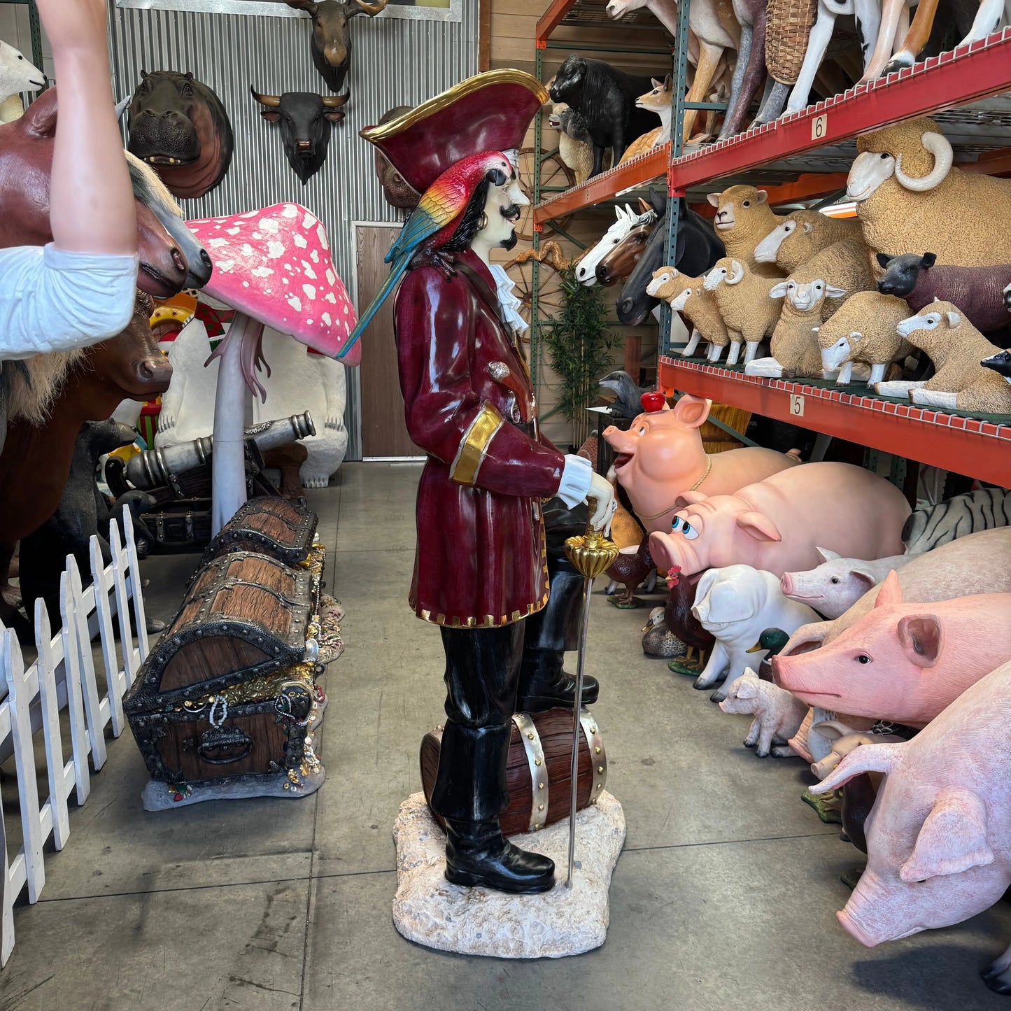 Pirate Captain Morgan With Barrel Life Size Statue LS206-ST9730-G