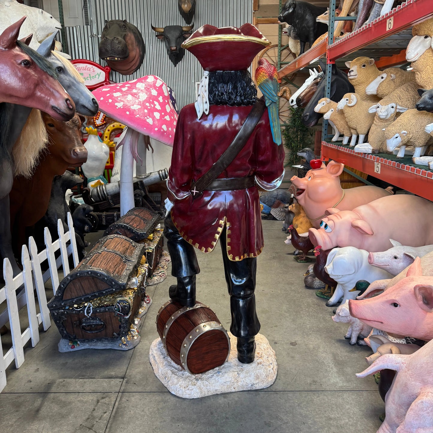 Pirate Captain Morgan With Barrel Life Size Statue LS206-ST9730-G