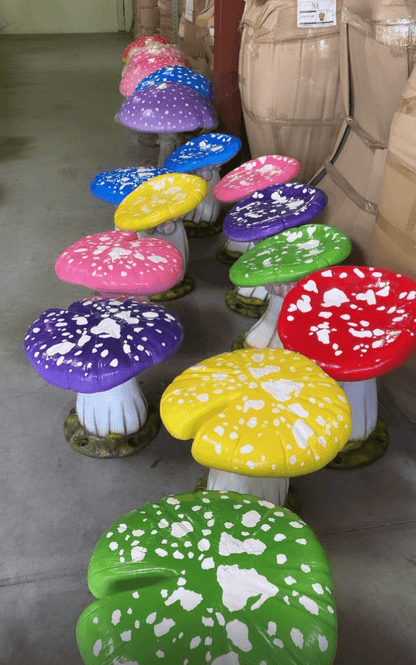 Yellow Split Mushroom Stool Statue - LM Treasures Prop Rentals 