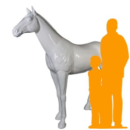 Glossy White Horse Statue