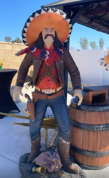 Cowboy With Sombrero Life Size Statue