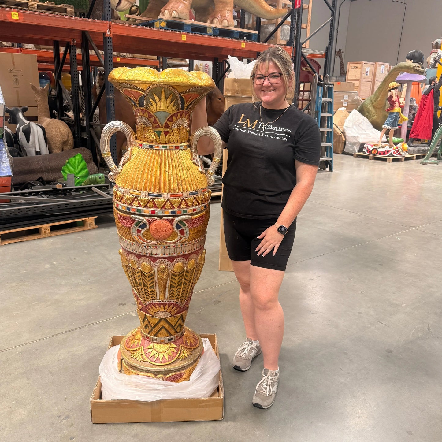 Large Egyptian Vase Statue E0114-VAEGB-H