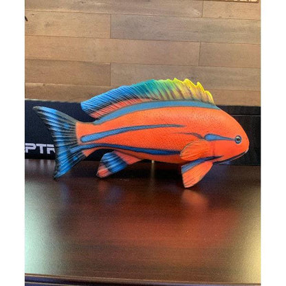 Red Striped Fish Statue