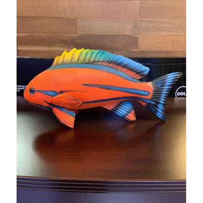 Red Striped Fish Statue