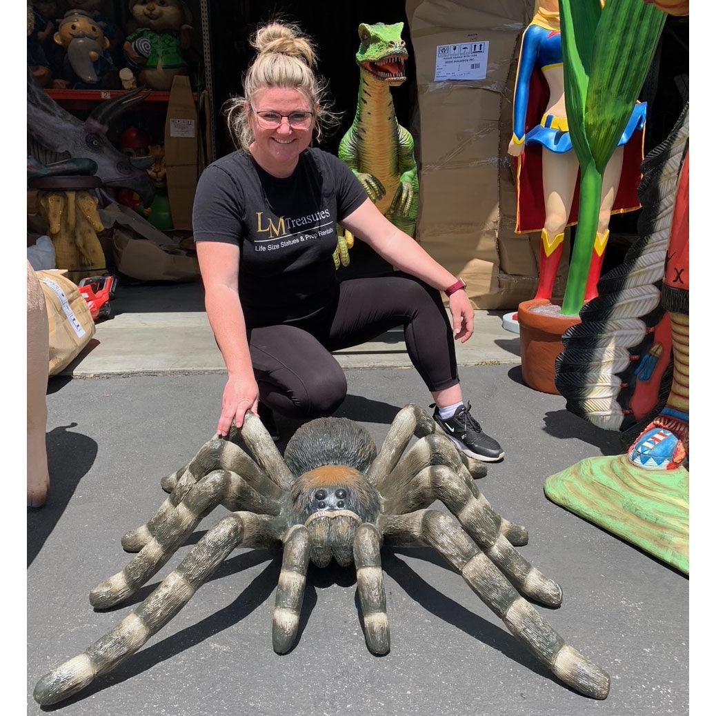 Striped Tarantula Spider Statue