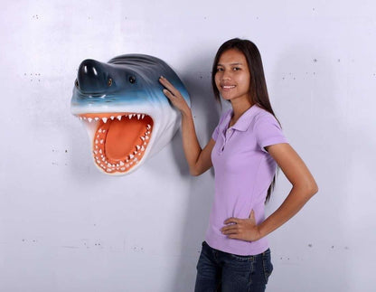Blue Shark Head Statue
