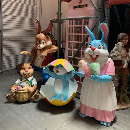 Funny Bunny Rabbit Father Statue - LM Treasures Prop Rentals 