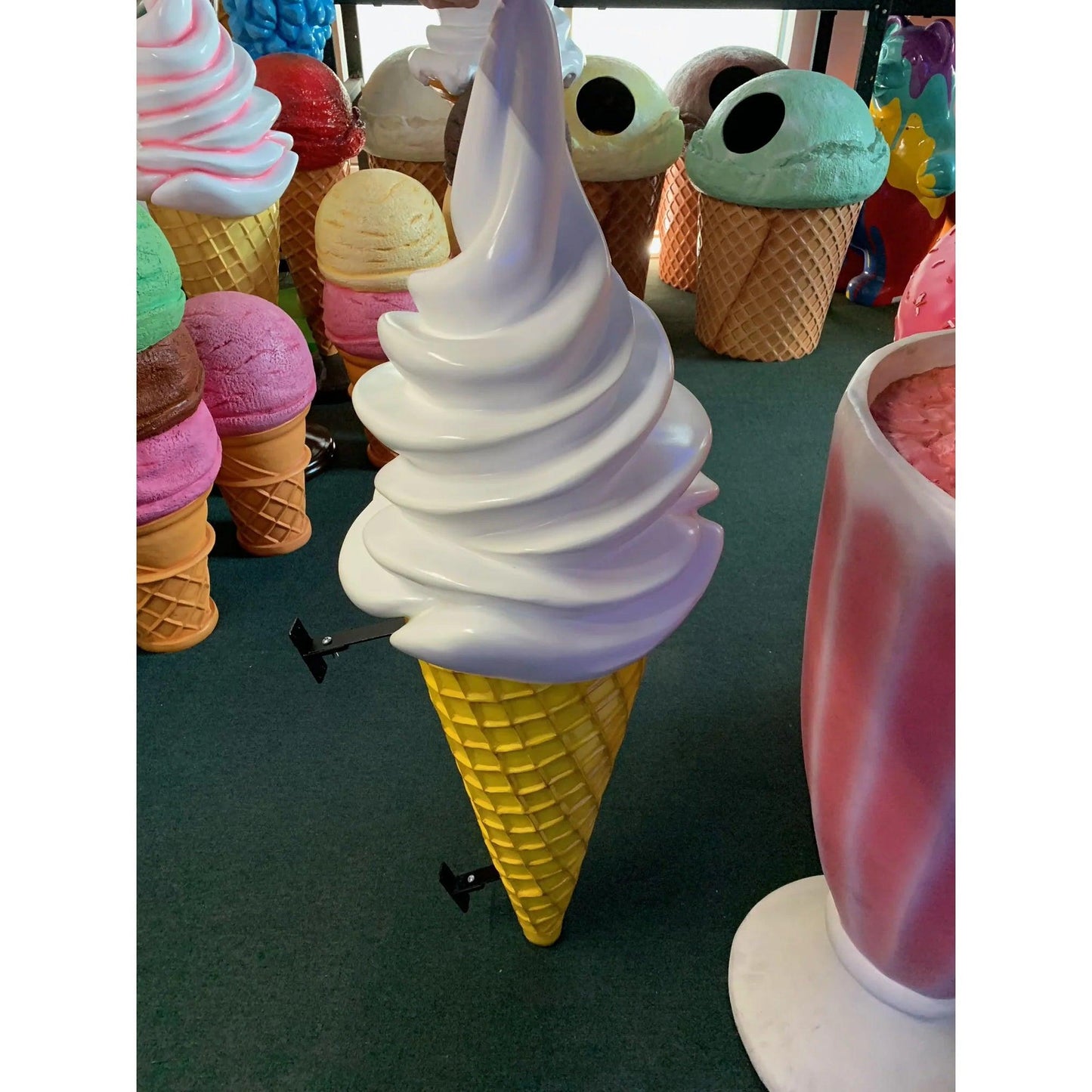 Large Vanilla Hanging Soft Serve Ice Cream Statue