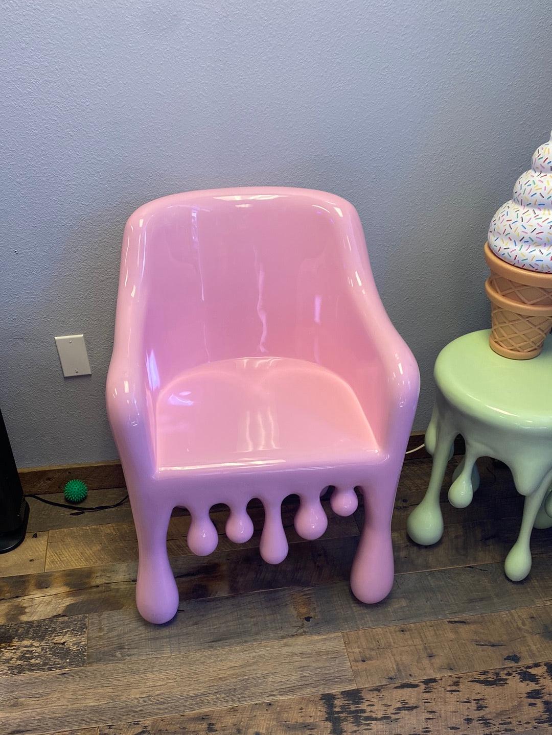 Pink Melting Drip Chair Statue