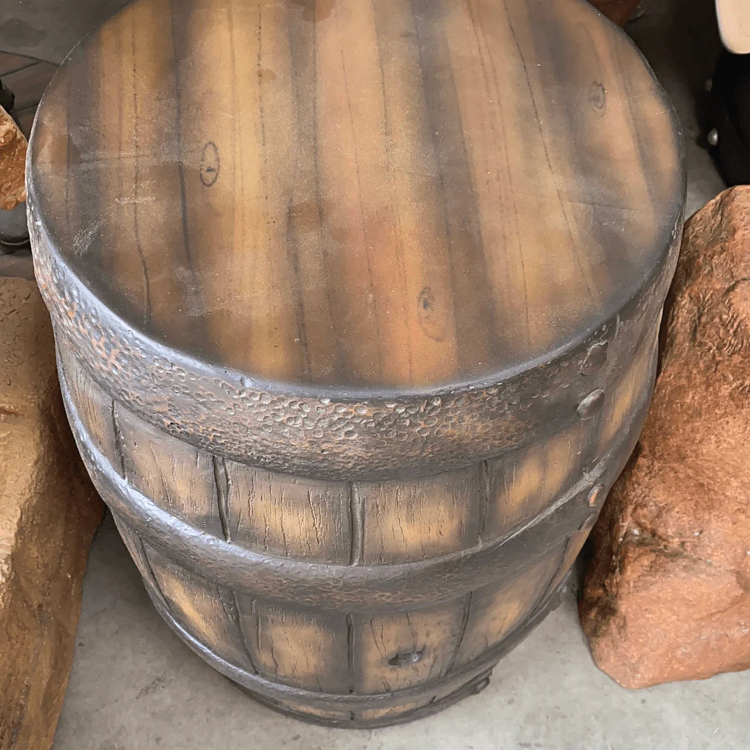 Small Old Barrel Life Size Statue