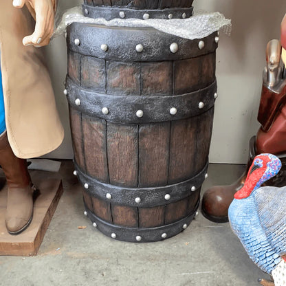 Large Rustic Barrel Life Size Statue