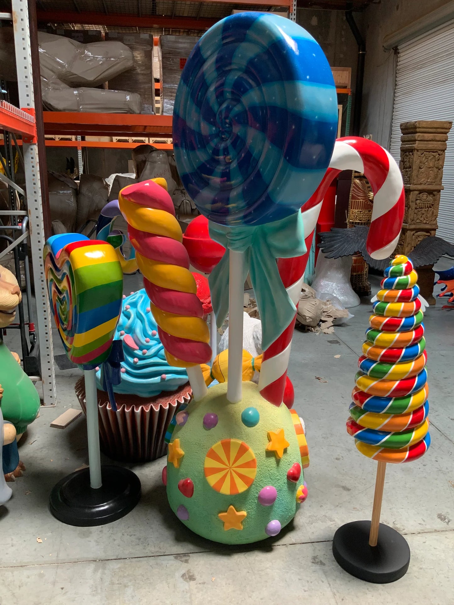 Small Rainbow Cone Lollipop Statue