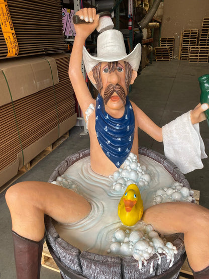 Bathing Cowboy Life Size Statue