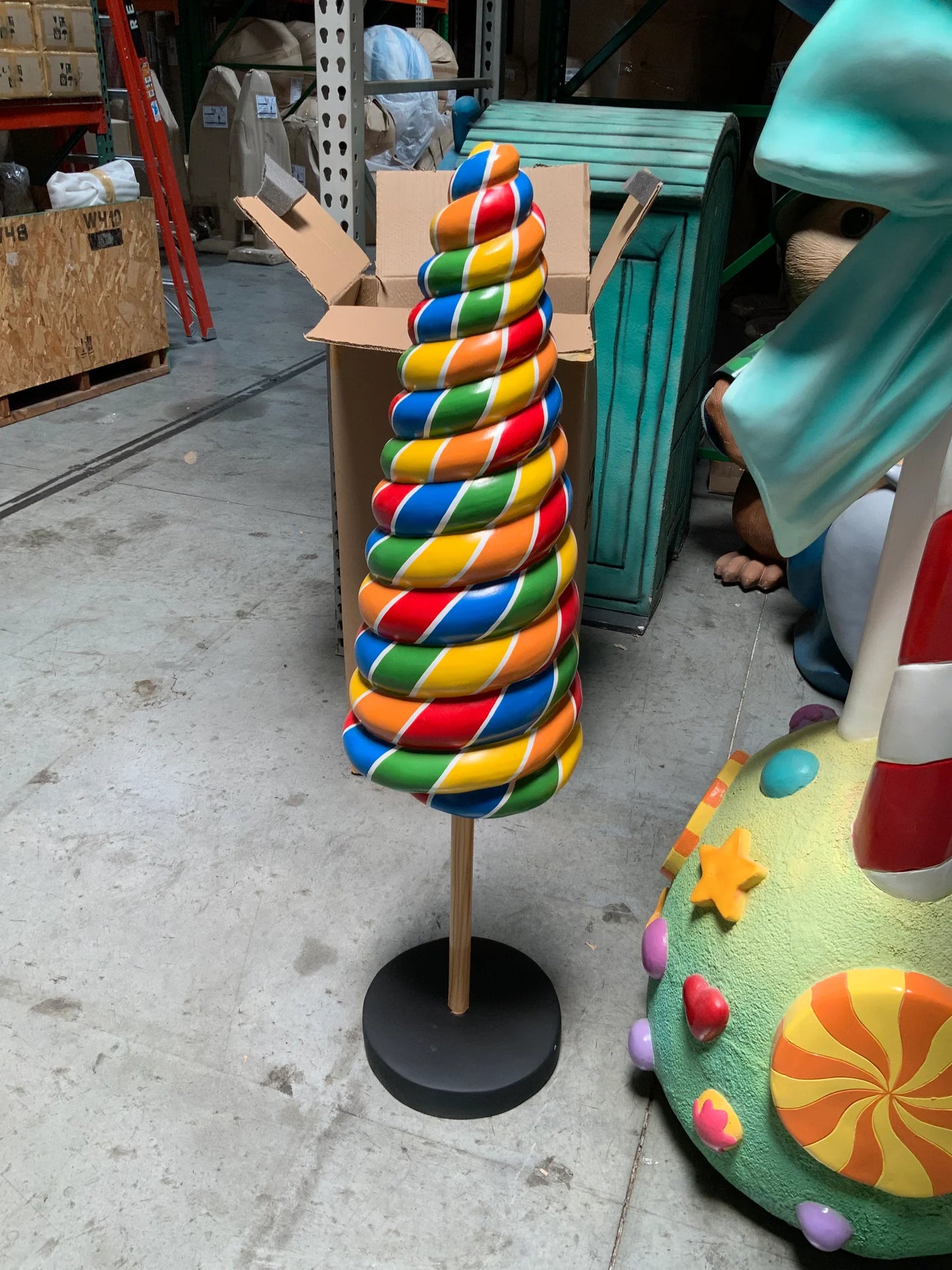 Small Rainbow Cone Lollipop Statue