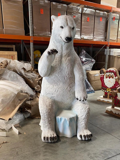Polar Bear Chair Photo Op Statue