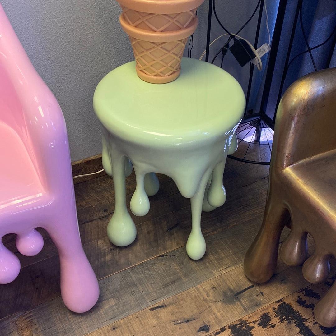 Mint Green Melting Drip Side Table Statue