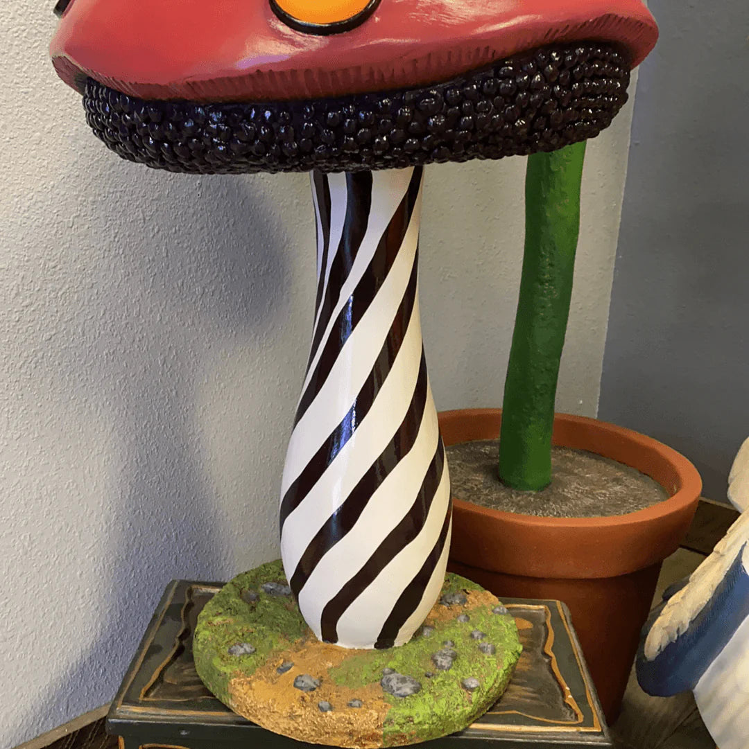 Small Striped Mushroom Statue