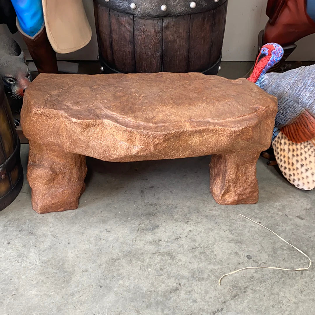 Small Rock Bench Statue