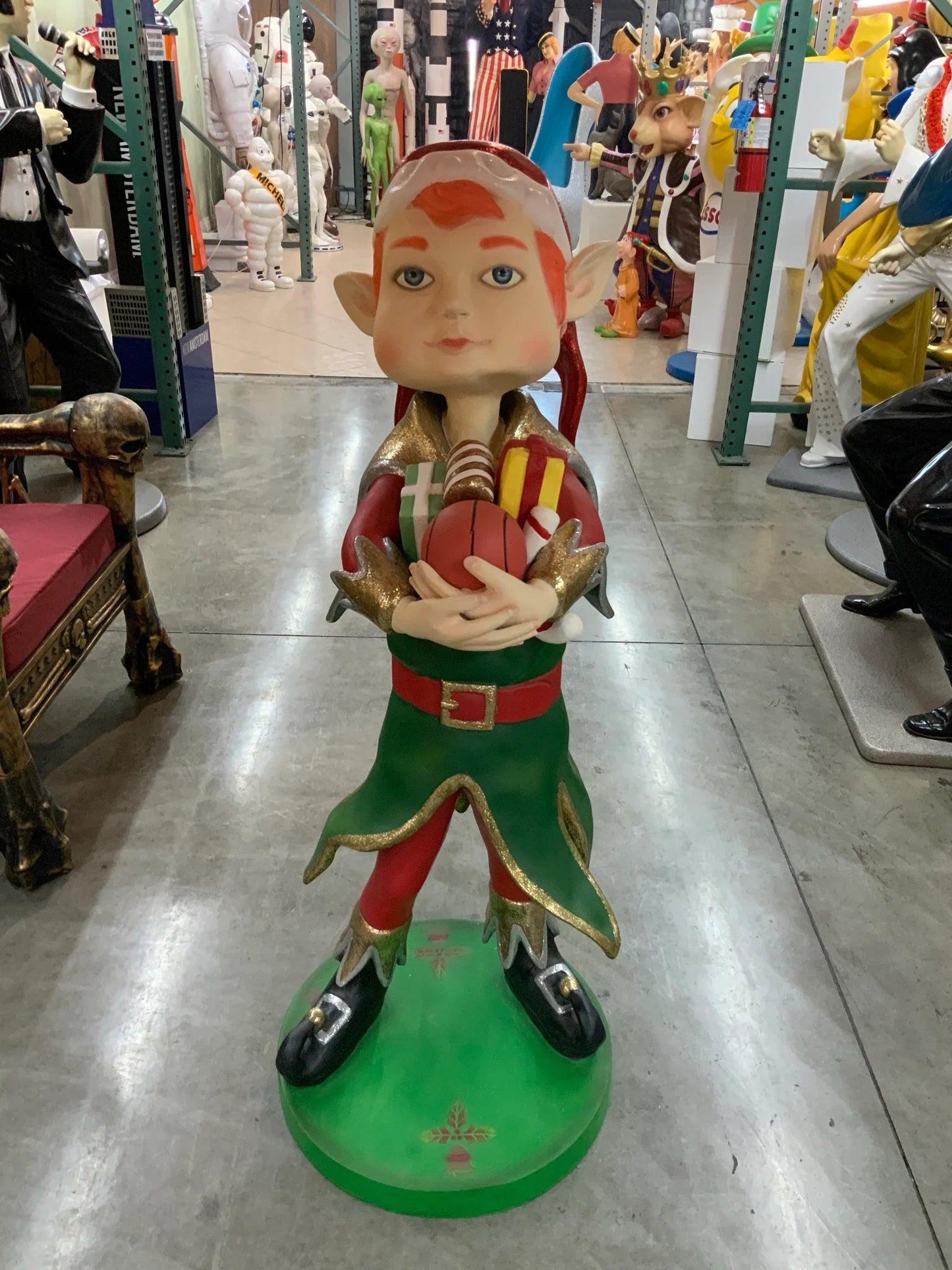 Christmas Elf Boy Statue - LM Treasures Prop Rentals 