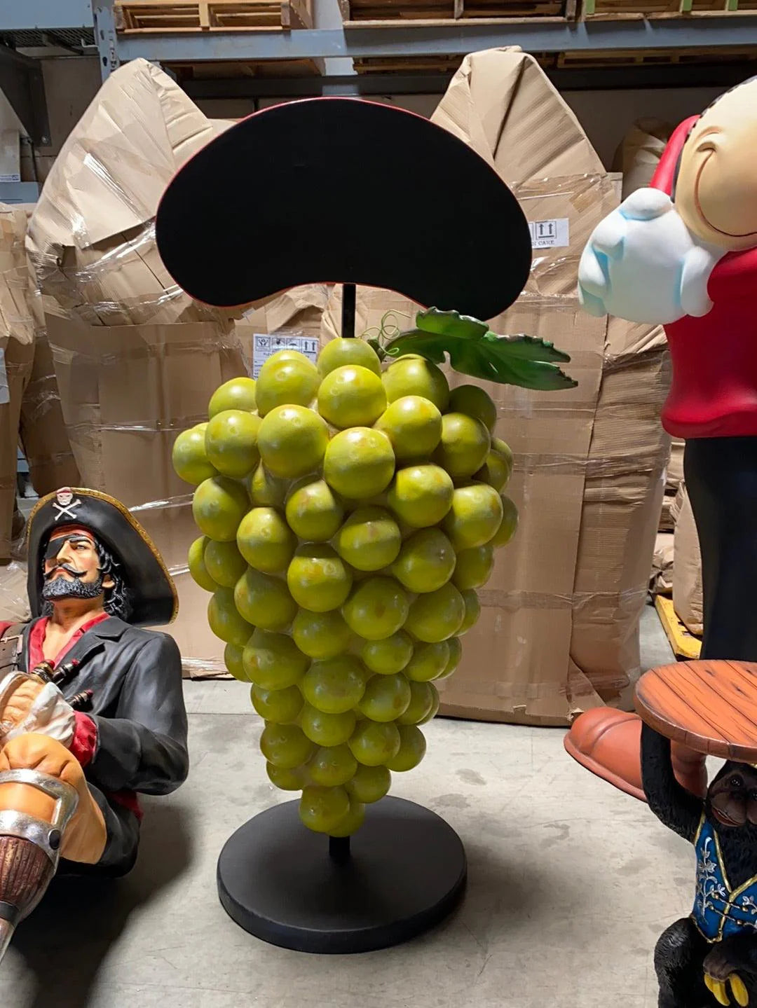 Green Grapes With Menu Statue