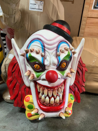 Scary Clown Head Wall Decor Over Sized Statue