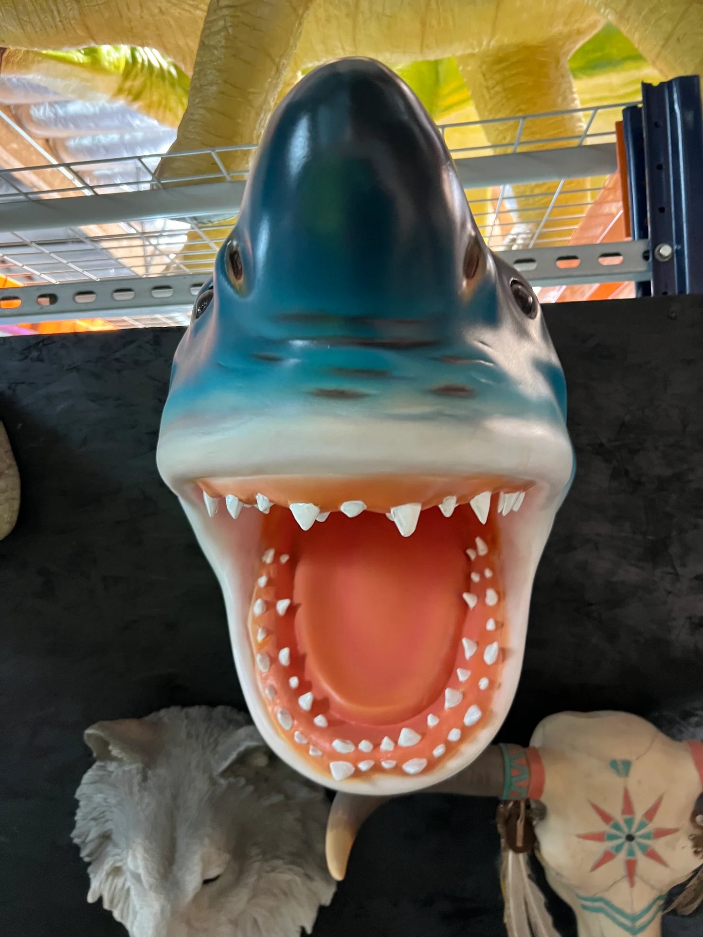 Blue Shark Head Statue