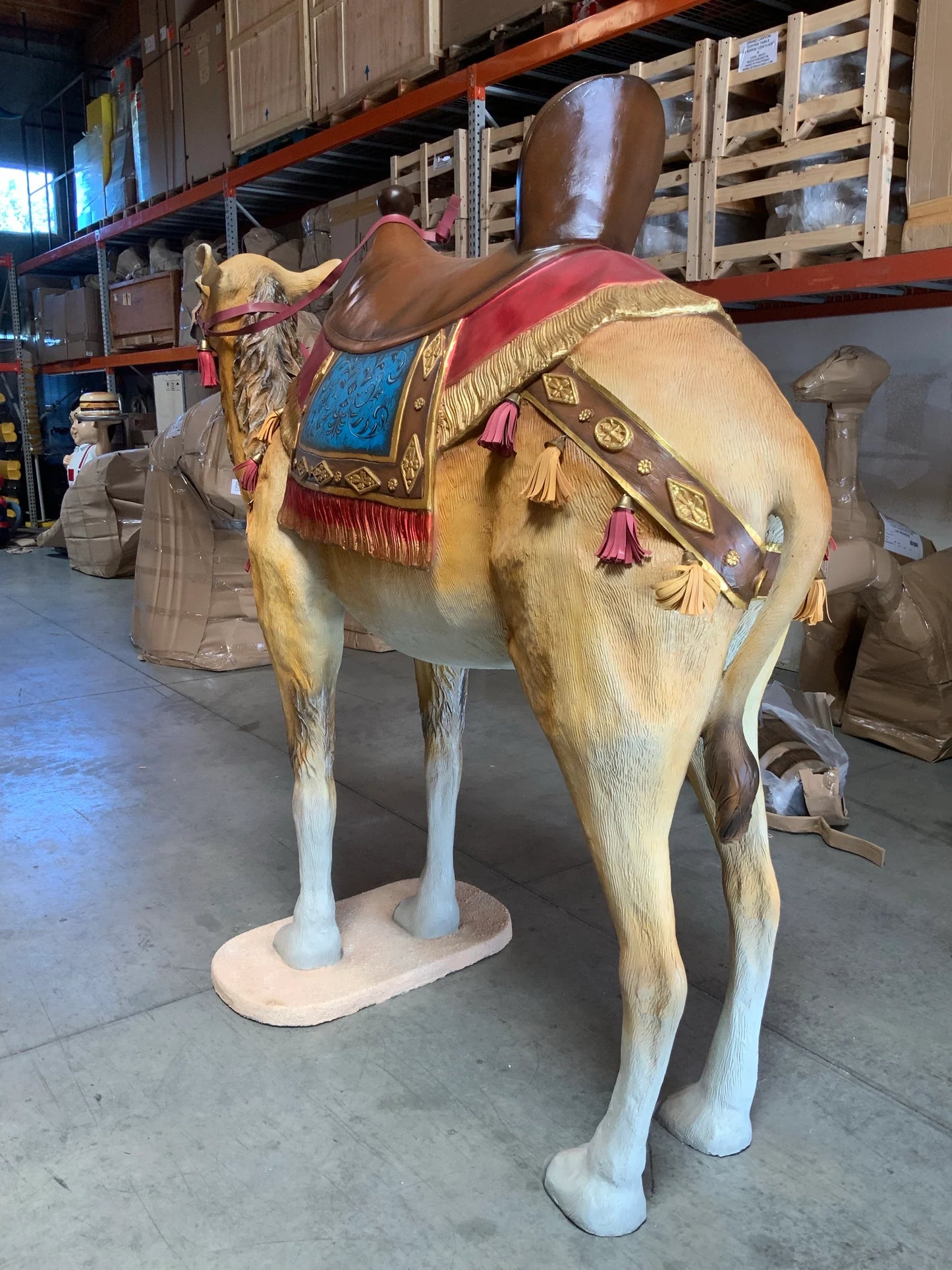 Standing Camel With Saddle Life Size Statue