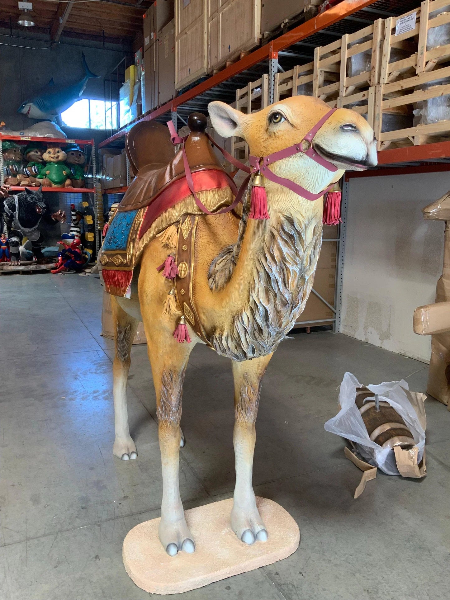 Standing Camel With Saddle Life Size Statue