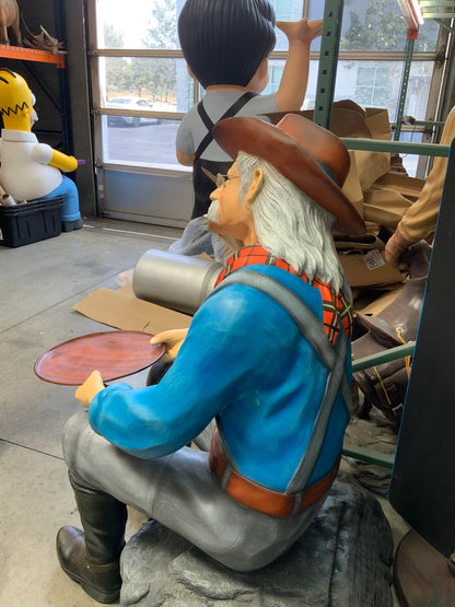 Gold Panner Sitting Western Life Size Statue