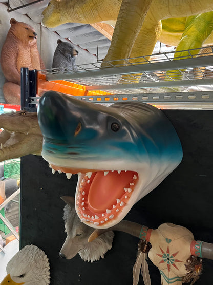 Blue Shark Head Statue