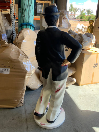 Scary Chaplin Clown Life Size Statue