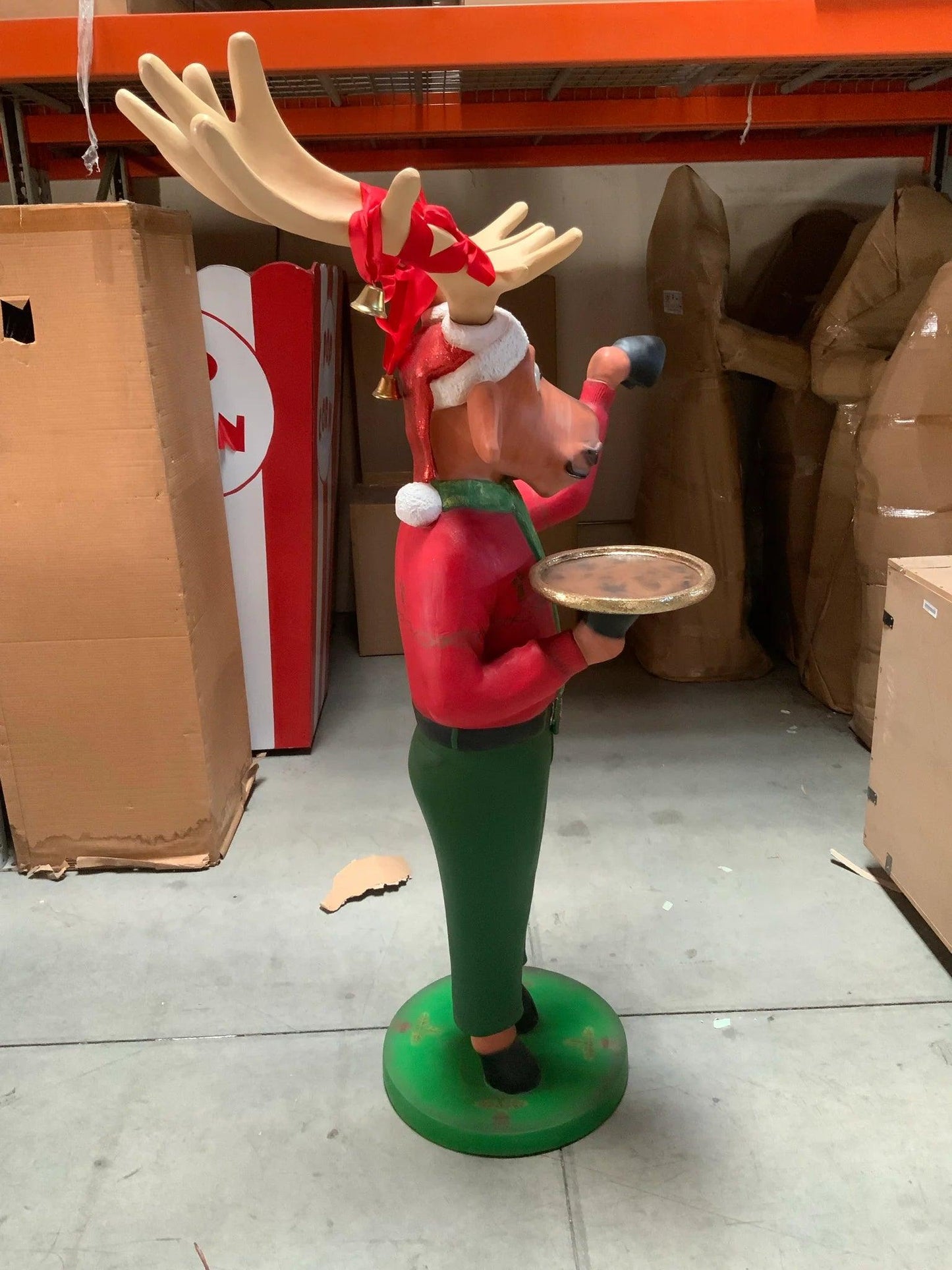 Male Funny Reindeer Butler Statue