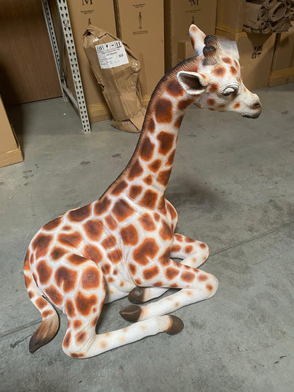 Small Laying Giraffe Statue