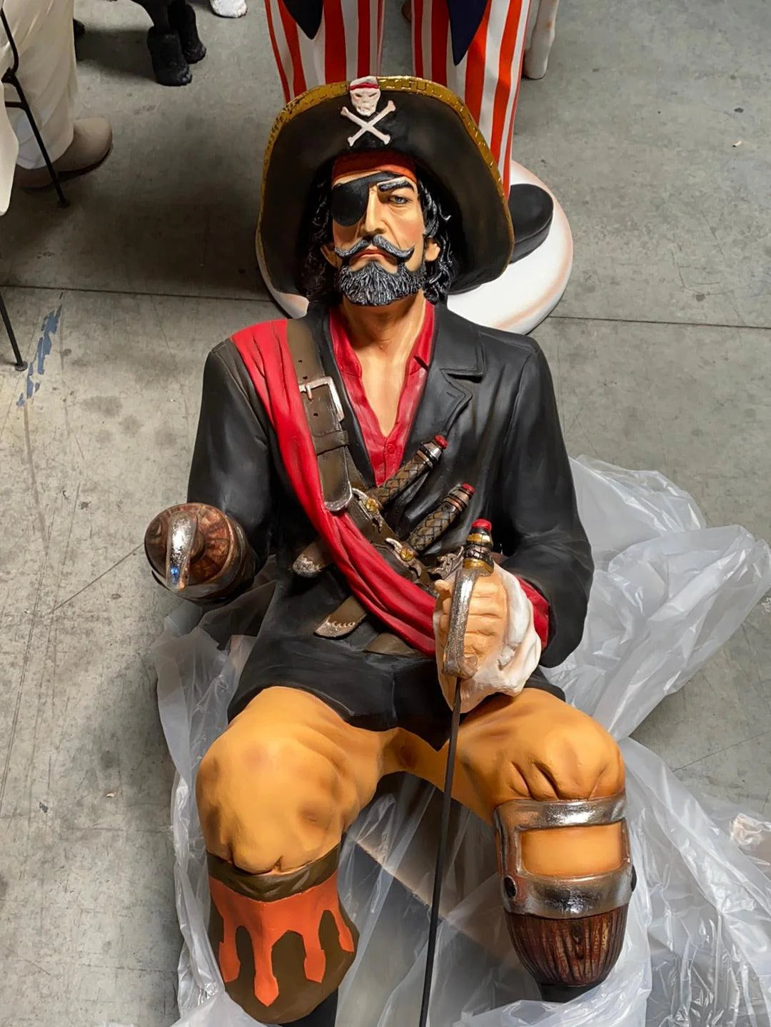 Captain Hook Sitting Life Size Statue