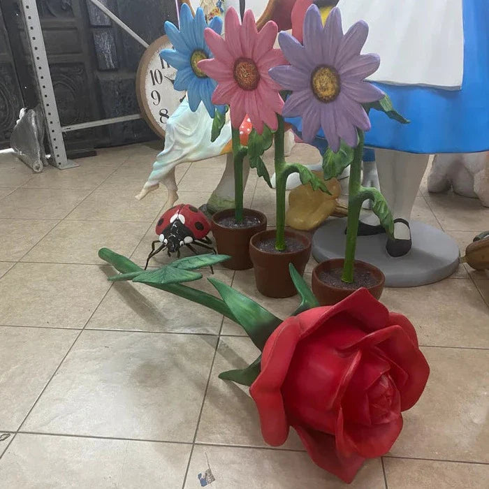 Laying Rose Flower Statue