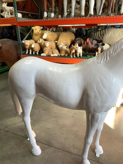 Glossy White Horse Statue