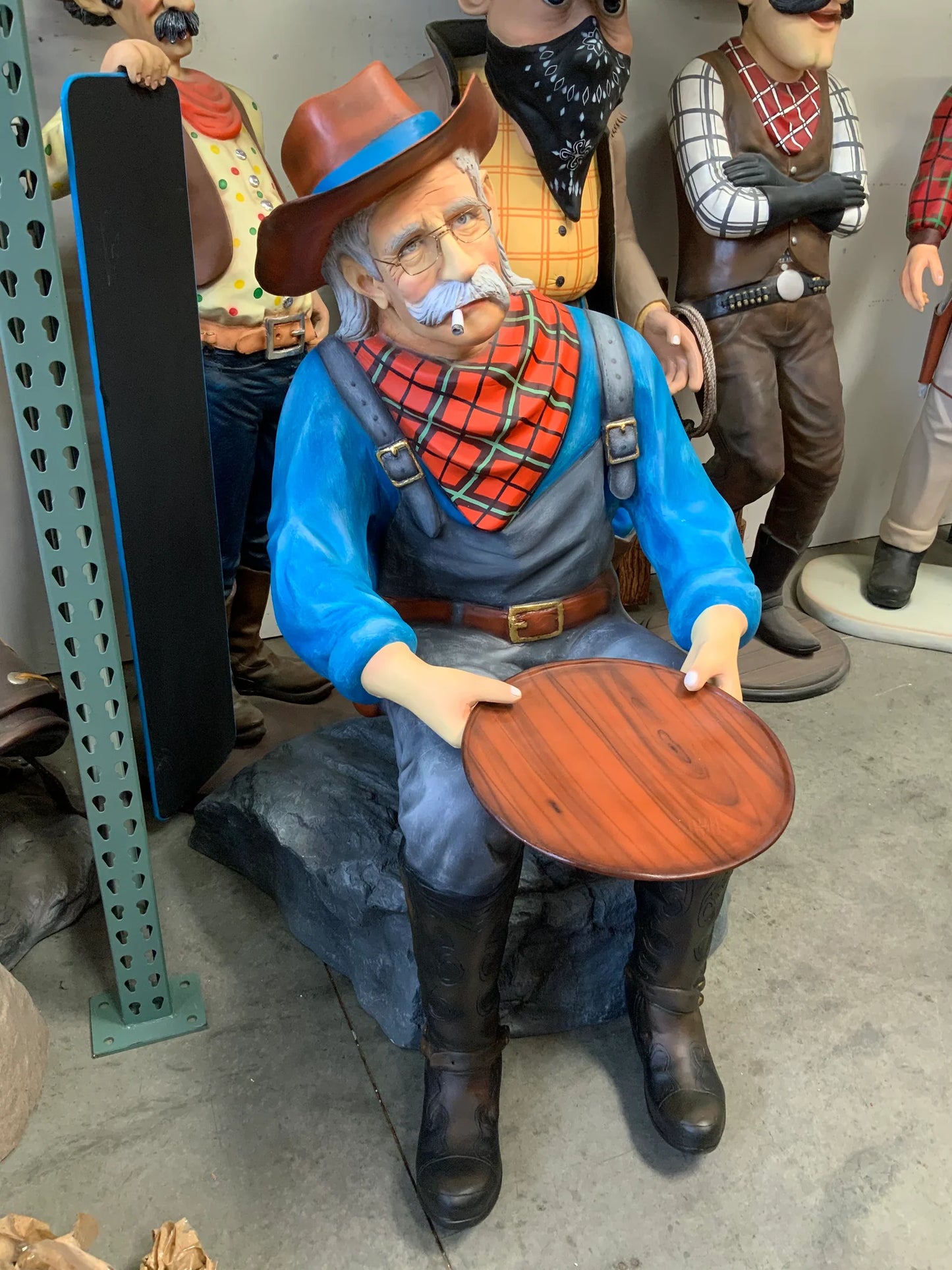 Gold Panner Sitting Western Life Size Statue