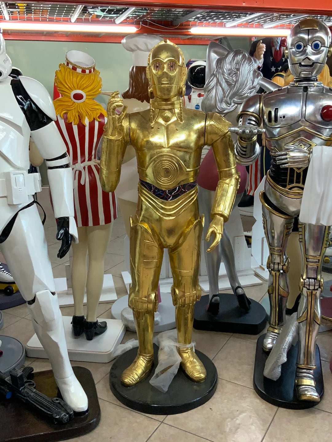 Gold Space Robot Statue