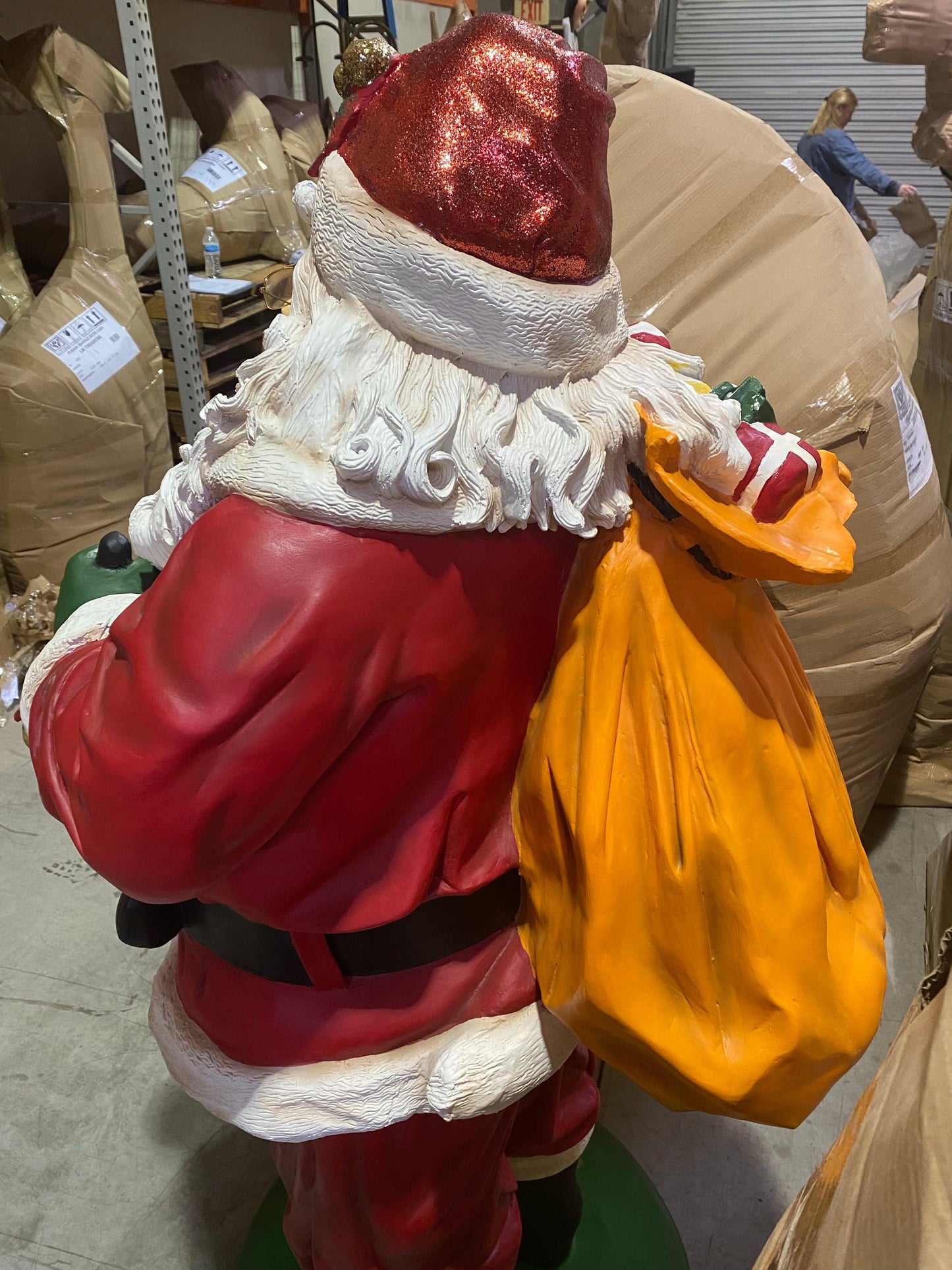 Santa Claus With Bag Christmas Statue