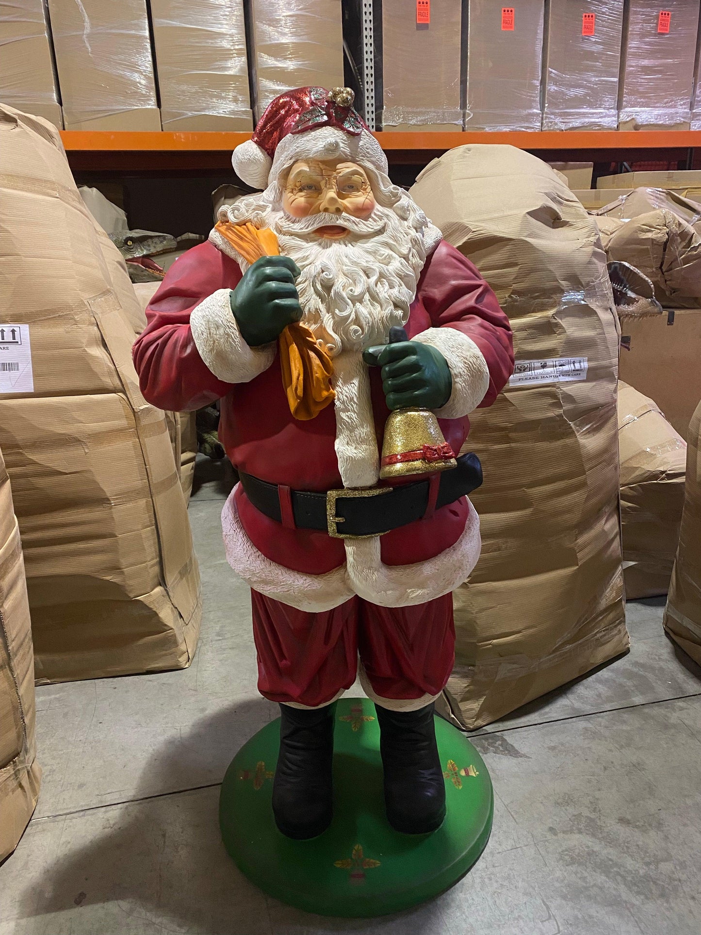 Santa Claus With Bag Christmas Statue