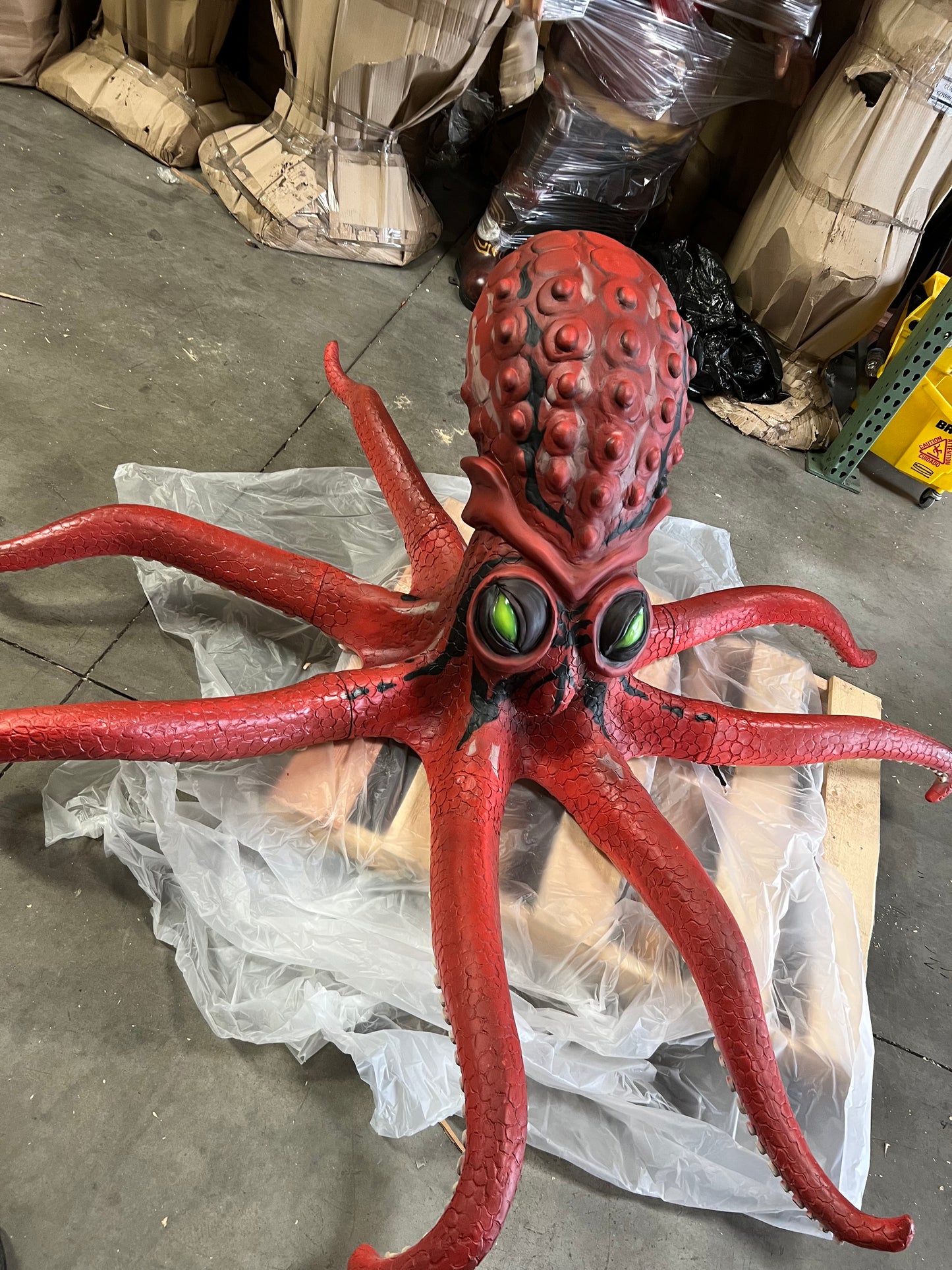 Red Octopus Statue