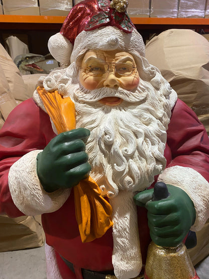 Santa Claus With Bag Christmas Statue