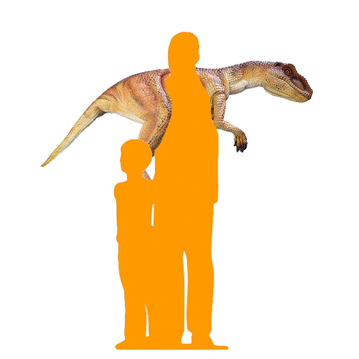 Orange Raptor Dinosaur Shoulder Puppet