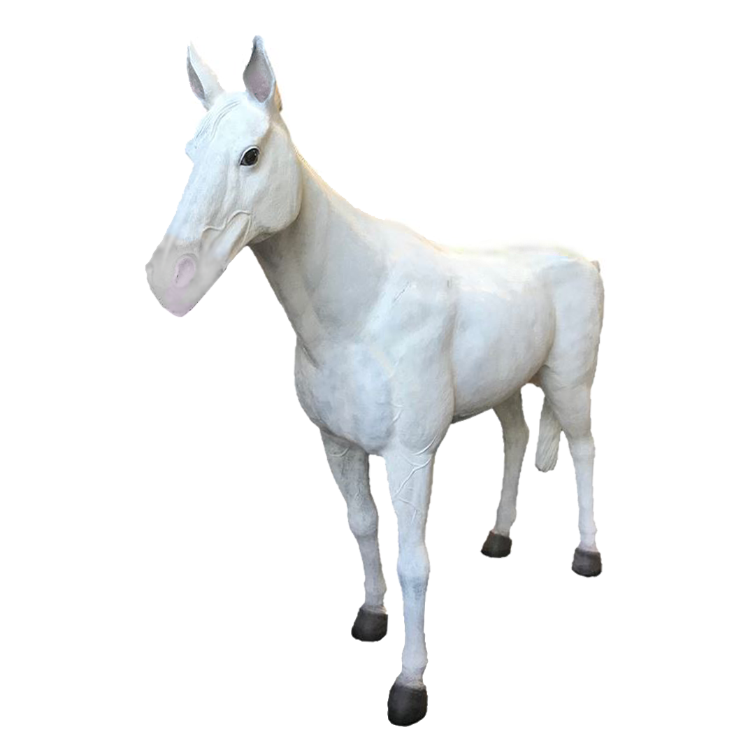 Standing White Horse Statue