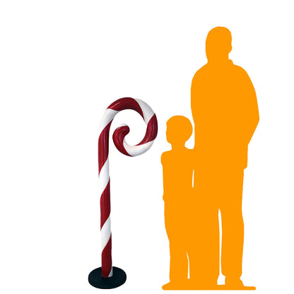 Large Swirl Candy Cane Statue