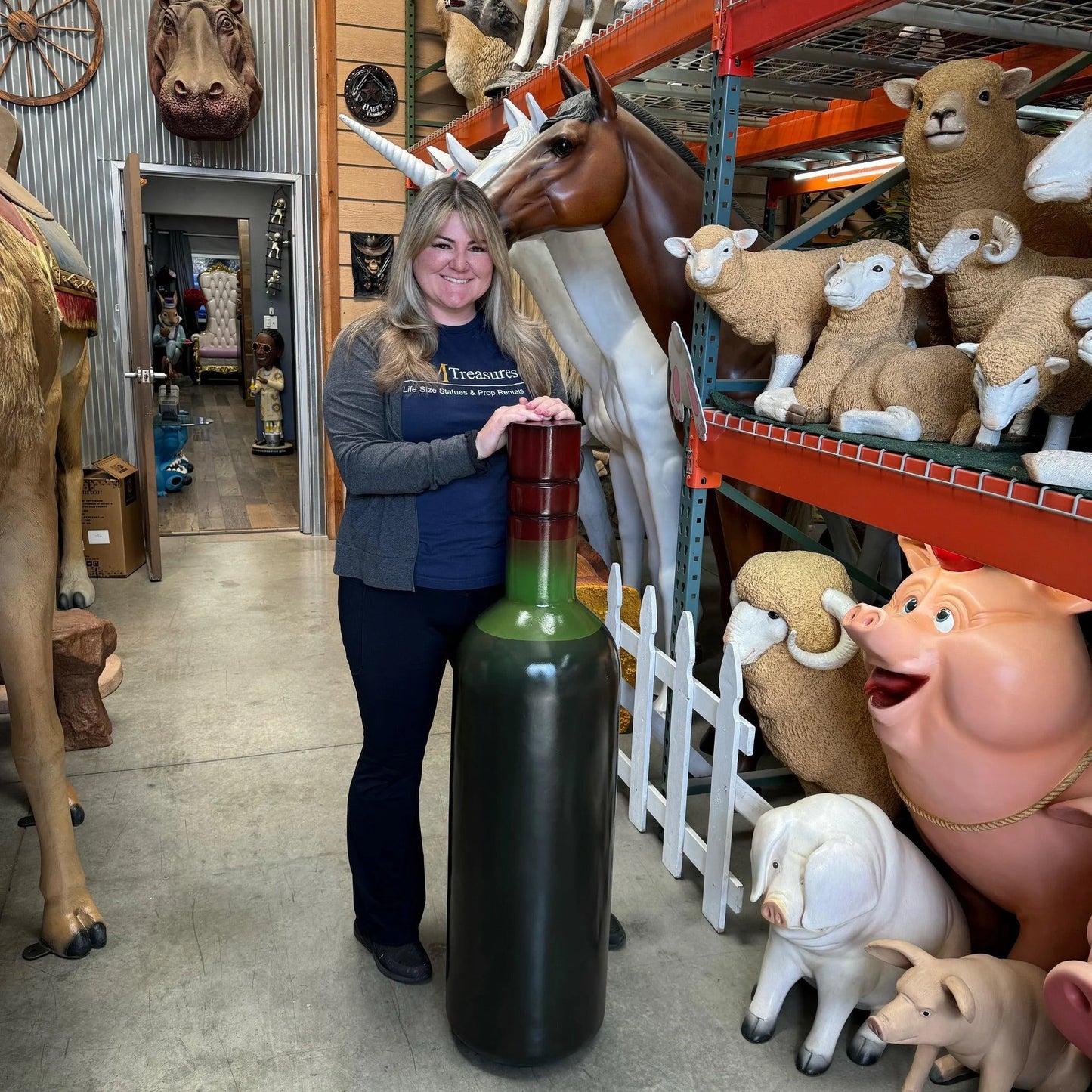 Wine Bottle Statue