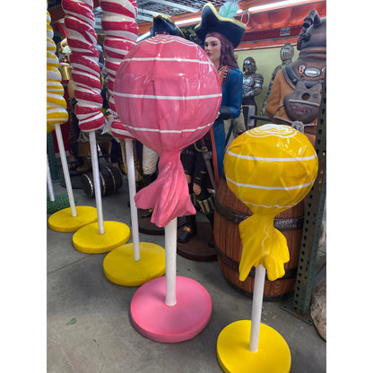 Large Pink Lollipop Statue